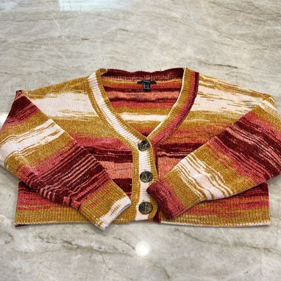 Forever 21 | Sunset Striped Chenille Cardigan | Size Medium - Picture 4 of 9